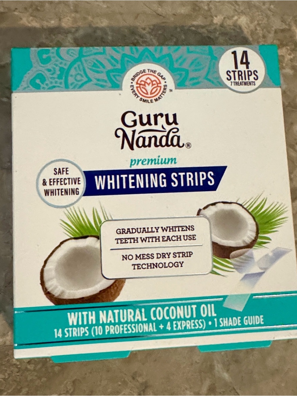 Guru Nanda Whitening Strips With Natural Coconut Oil 🥥✨ 14 Strips NWT